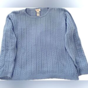 Talbots Womens Large 100% cotton Sweater baby blue
